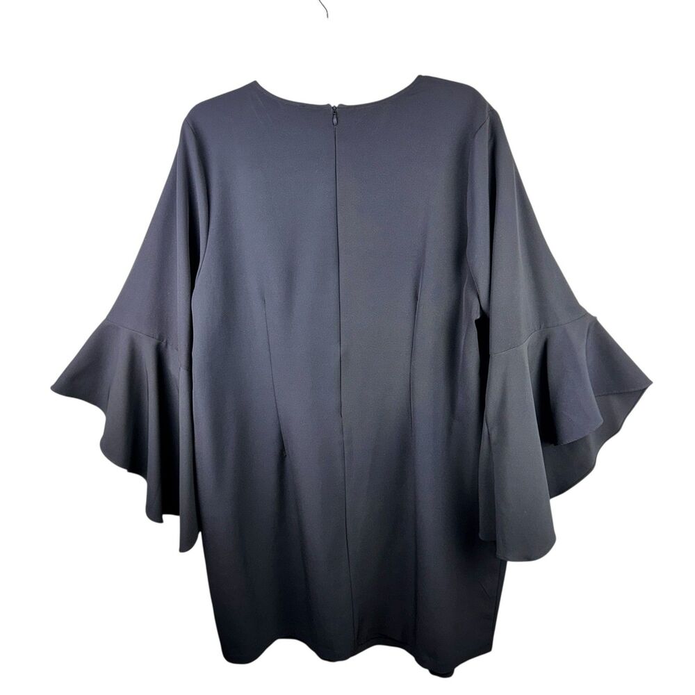 Eloquii Black Flounce Sleeve Shift Dress Size 18 Office Work Classic Business - Picture 2 of 4